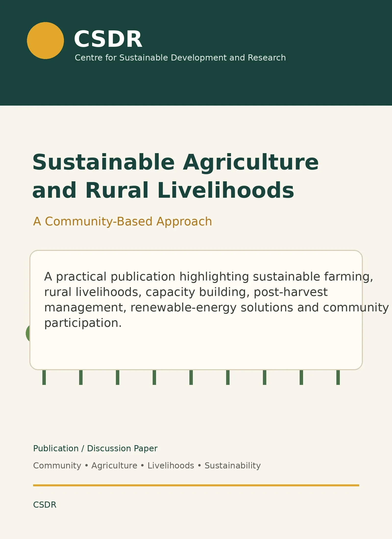 Sustainable Agriculture and Rural Livelihoods: A Community-Based Approach